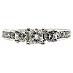 Used Princess Cut Diamond Engagement Ring .87ct EGL Wedding Ring Set 14K Brand New