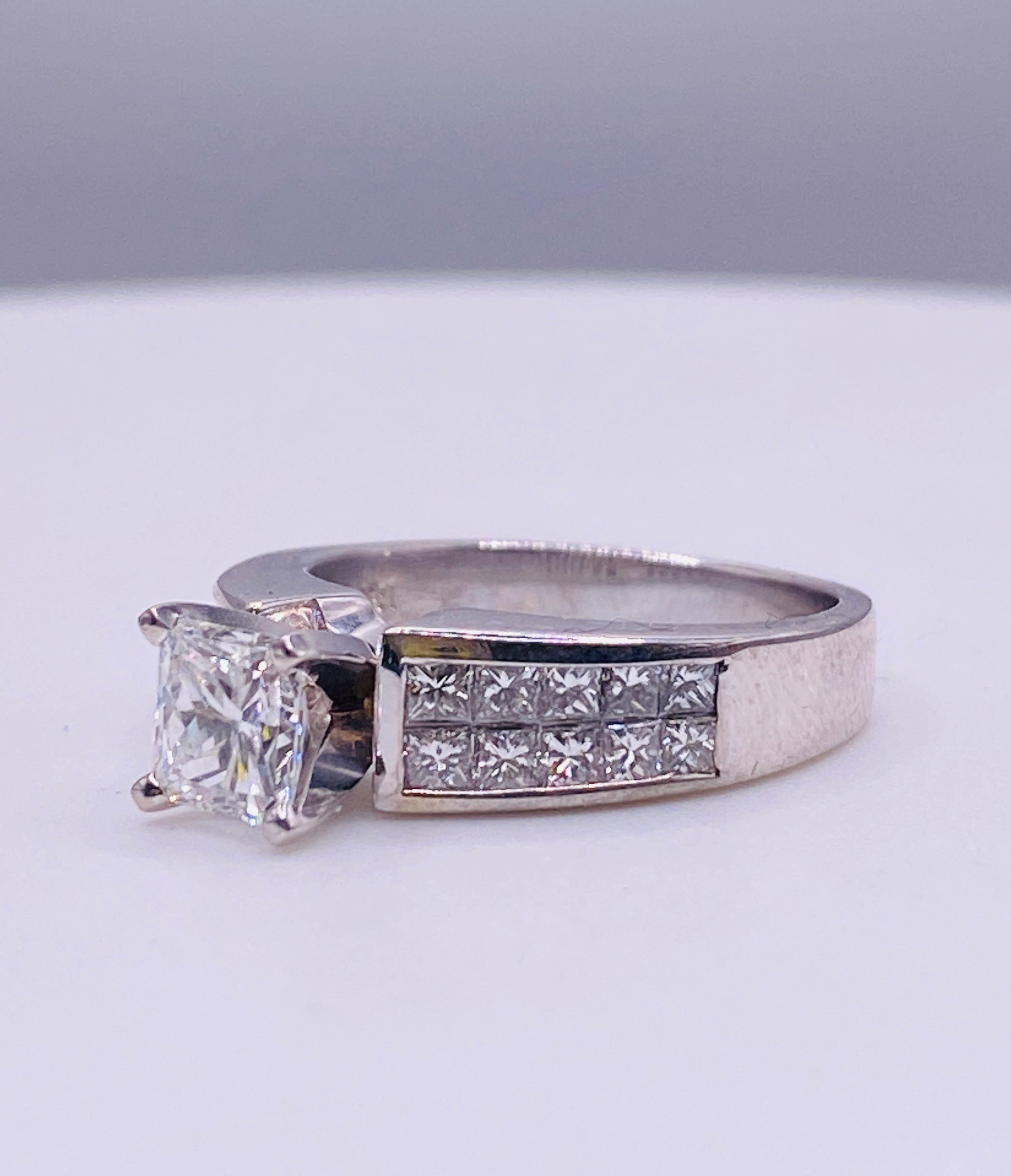 Diamant-Verlobungsring im Prinzessinnenschliff für Damen oder Herren im Angebot