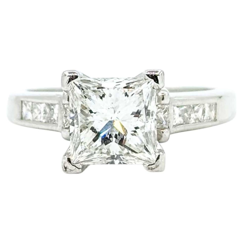 Princess Cut Diamond Engagement Ring in 14k White Gold