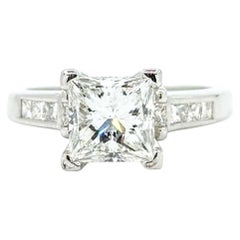 Princess Cut Diamond Engagement Ring in 14k White Gold