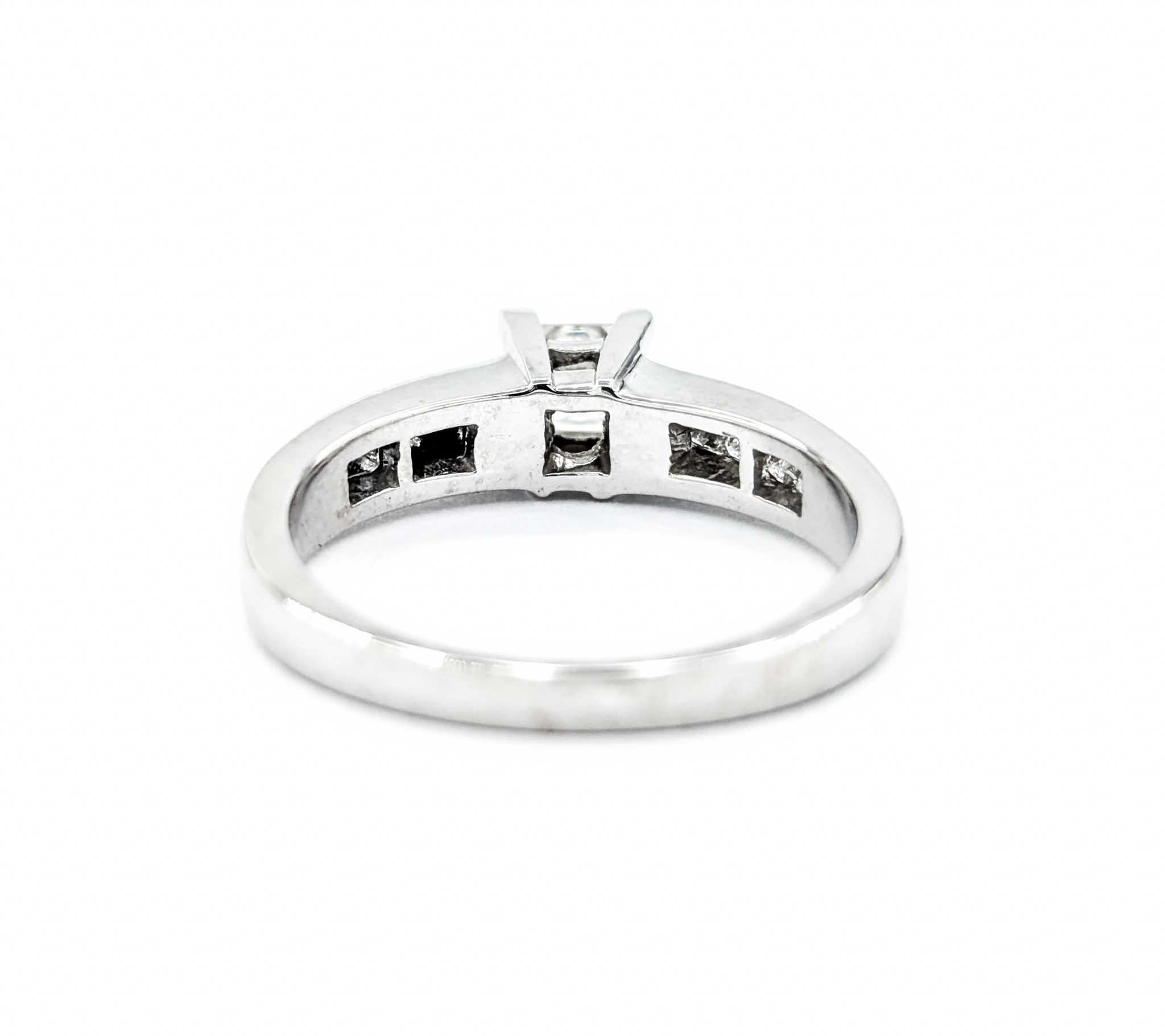 Princess Cut Diamond Engagement Ring in White Gold For Sale 4