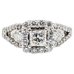 Princess Cut Diamond Engagement Ring in White Gold