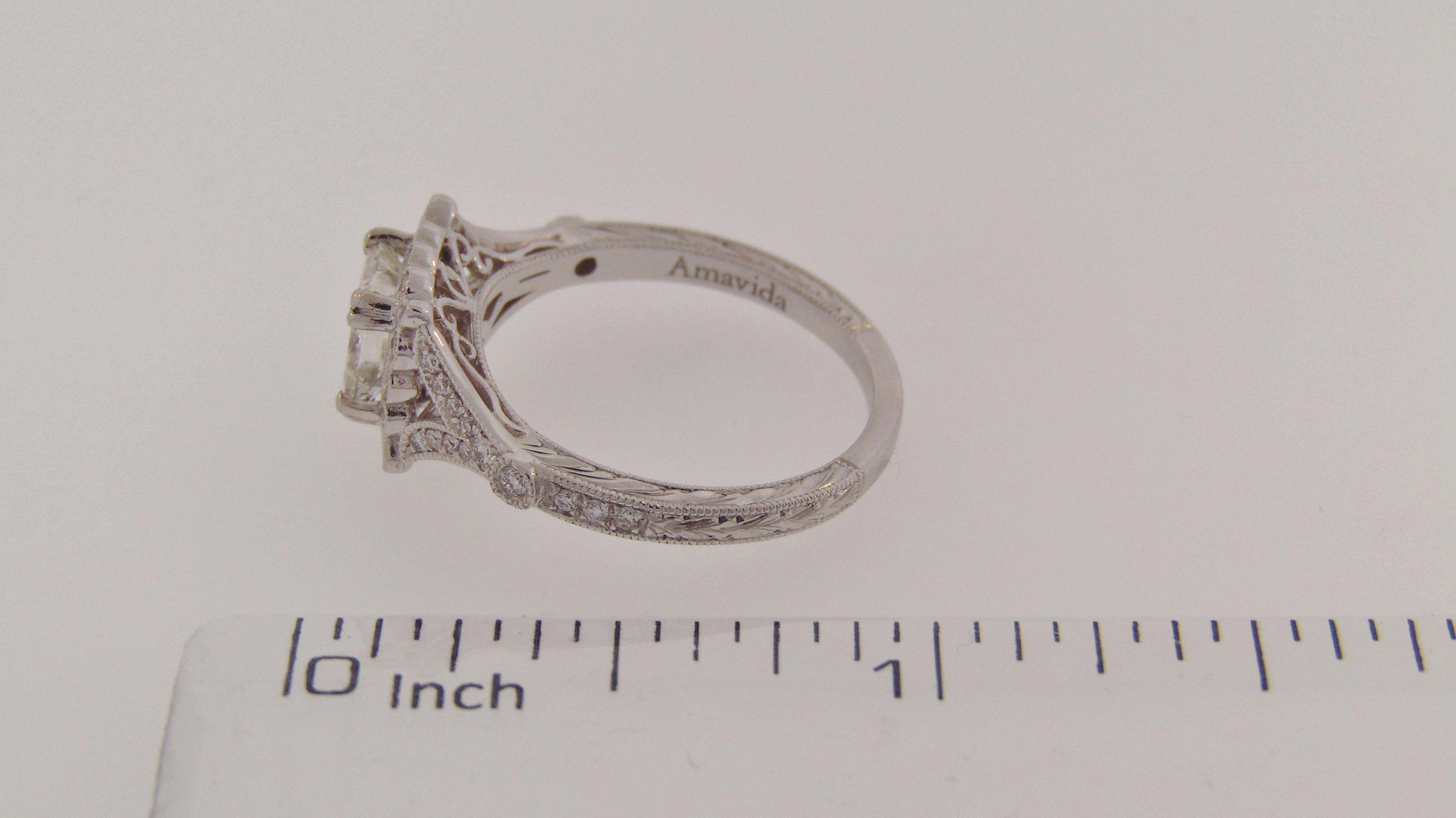 Princess Cut Diamond Engagement Ring Platinum For Sale 1