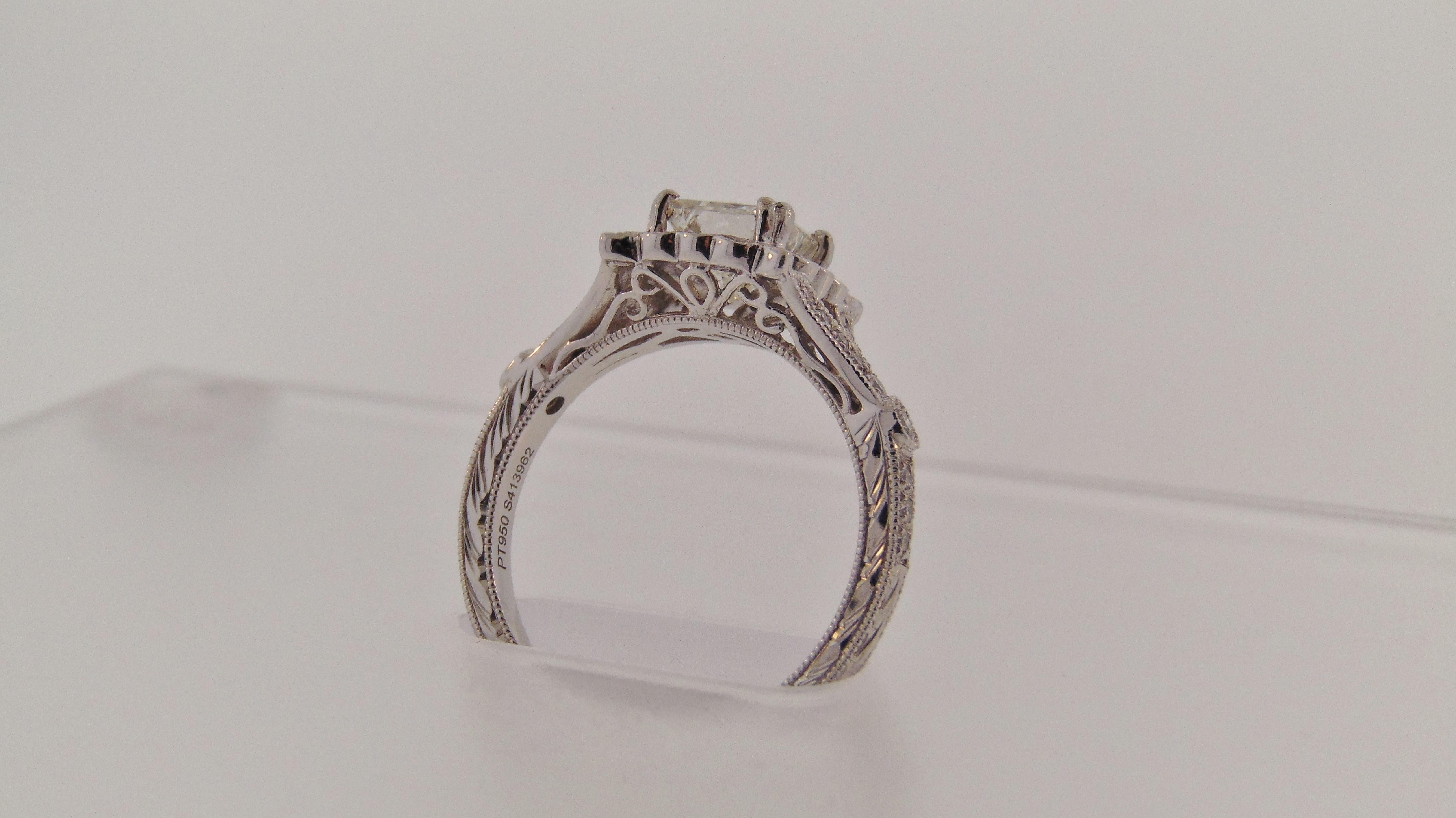 Princess Cut Diamond Engagement Ring Platinum For Sale 3