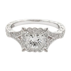 Princess Cut Diamond Engagement Ring Platinum