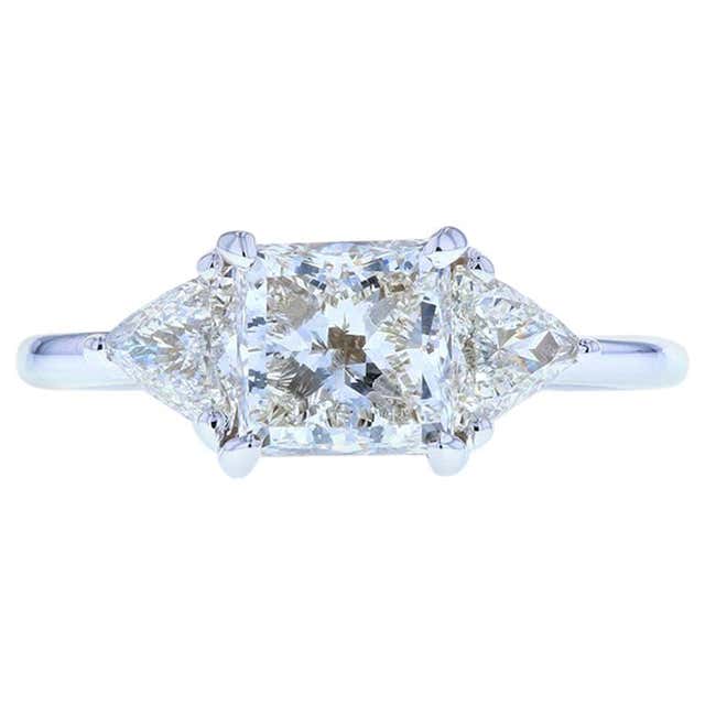 Princess Cut Diamond With Trillions - 2 For Sale on 1stDibs