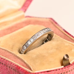 Platinum Diamond Wedding Band. 3ct Princess Cut Diamond Eternity Band H VS1 VS2