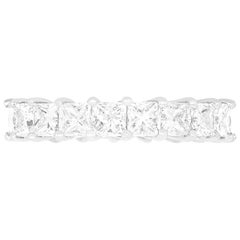 Princess Cut Diamond Eternity Anniversary Band 18K White Gold Wedding Ring 5.25
