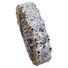 Princess Cut Diamond Eternity Ring 8.00 carat total weight Size 6 in Platinum