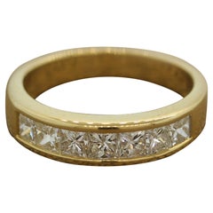 Princess-Cut Diamond Gold Band Ring
