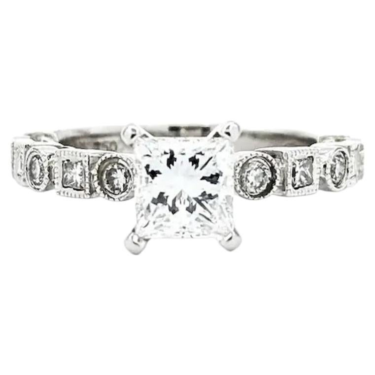 Princess Cut Diamond in 18k White Gold Ring