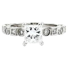 Princess Cut Diamond in 18k White Gold Ring