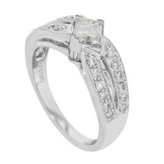 Anello di fidanzamento da donna con diamante taglio principessa in oro bianco 14K 1,25Ctw