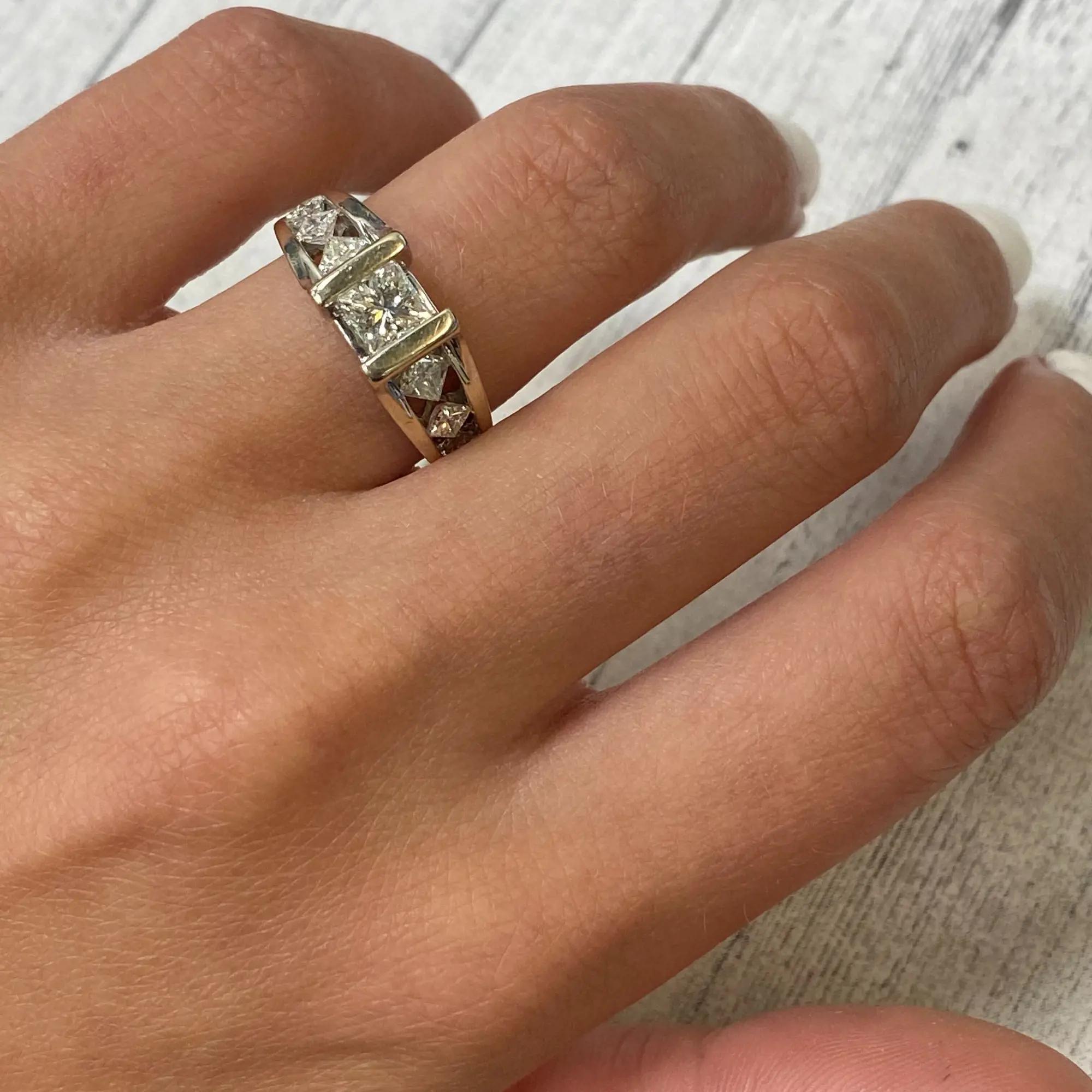 Princess Cut Diamond Ladies Engagement Ring 2.61cttw 14K White Gold For Sale 2