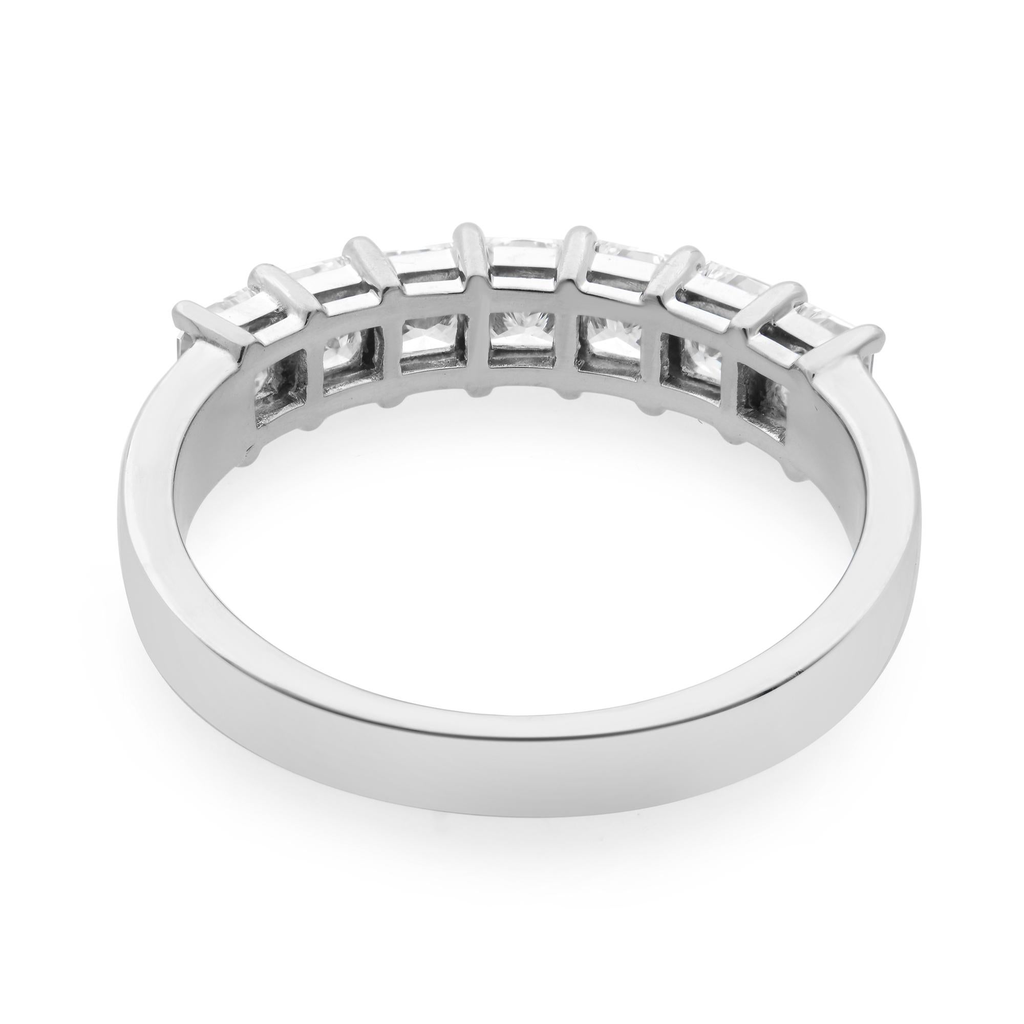 Women's Princess Cut Diamond Ladies Wedding Ring 14K White Gold 1.25Cttw For Sale