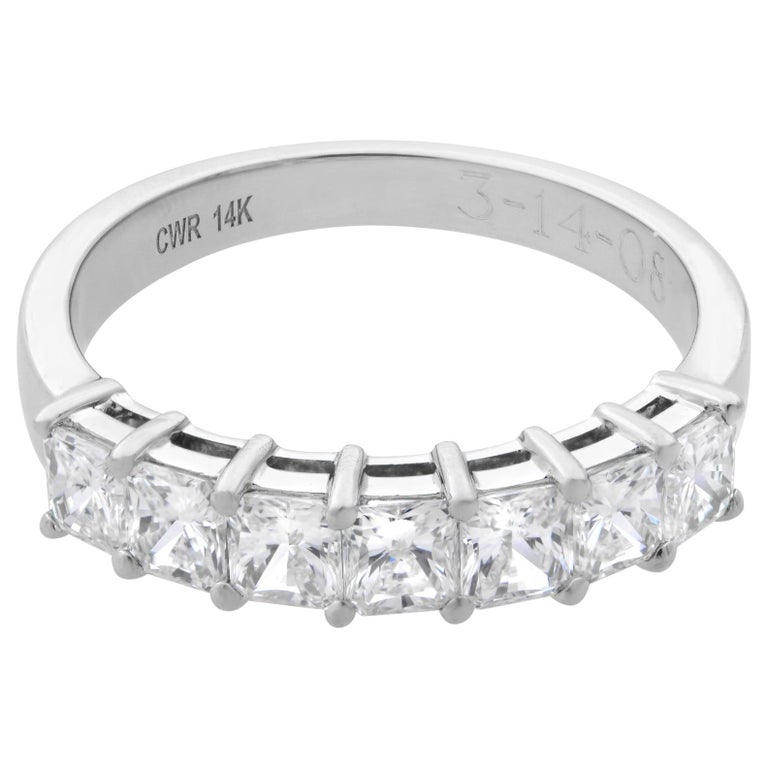 Princess Cut Diamond Ladies Wedding Ring 14K White Gold 1.25Cttw For ...