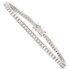 Princess Cut Diamond Line Tennis Bracelet 3.25 Carat