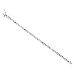 Princess Cut Diamond Link Bracelet 4.50cttw 14k White Gold