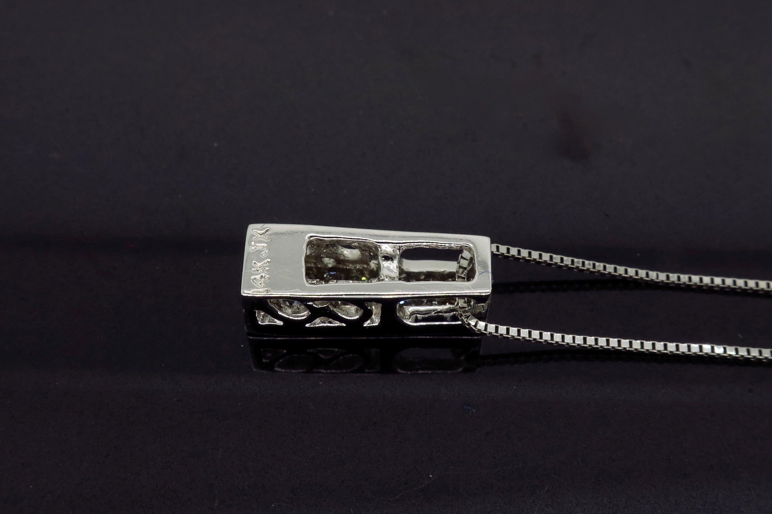 Princess Cut Diamond Pendant Necklace 2