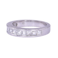Princess Cut Diamond Platinum Band