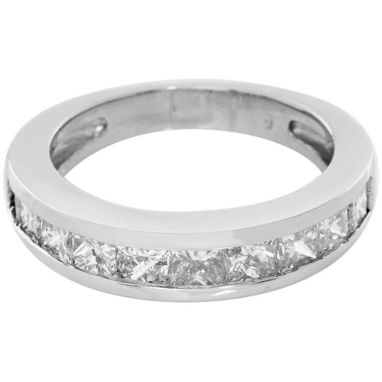 Princess Cut Diamond Platinum Band