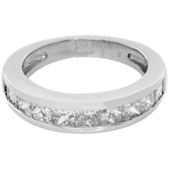 Princess Cut Diamond Platinum Band