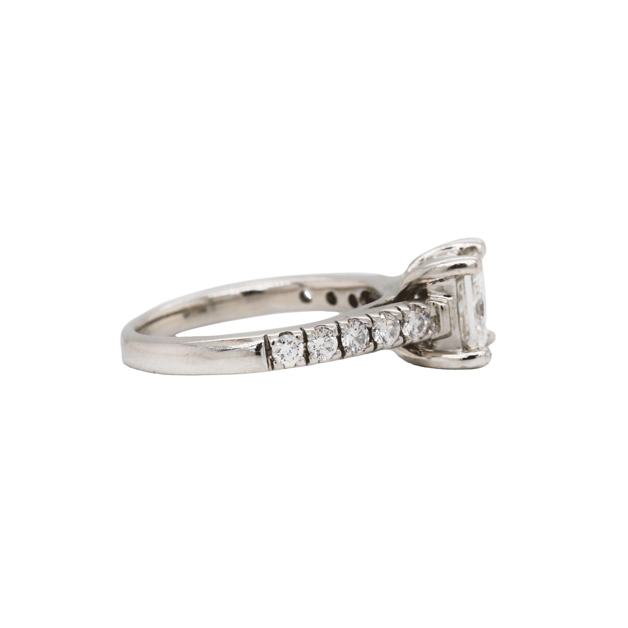 Princess Cut Diamond & Platinum Engagement Ring In Excellent Condition For Sale In Seattle, WA