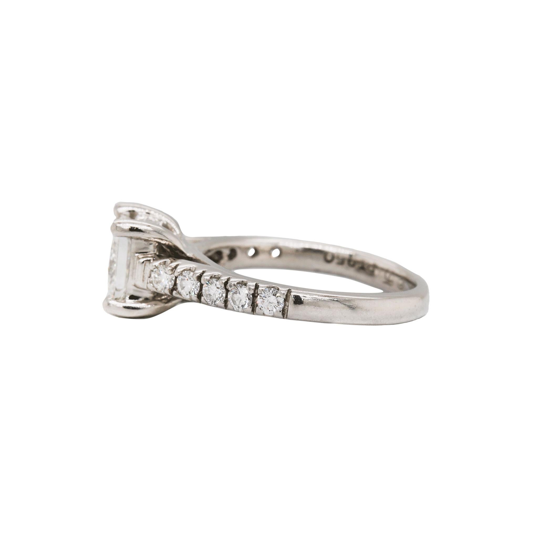 Women's or Men's Princess Cut Diamond & Platinum Engagement Ring For Sale