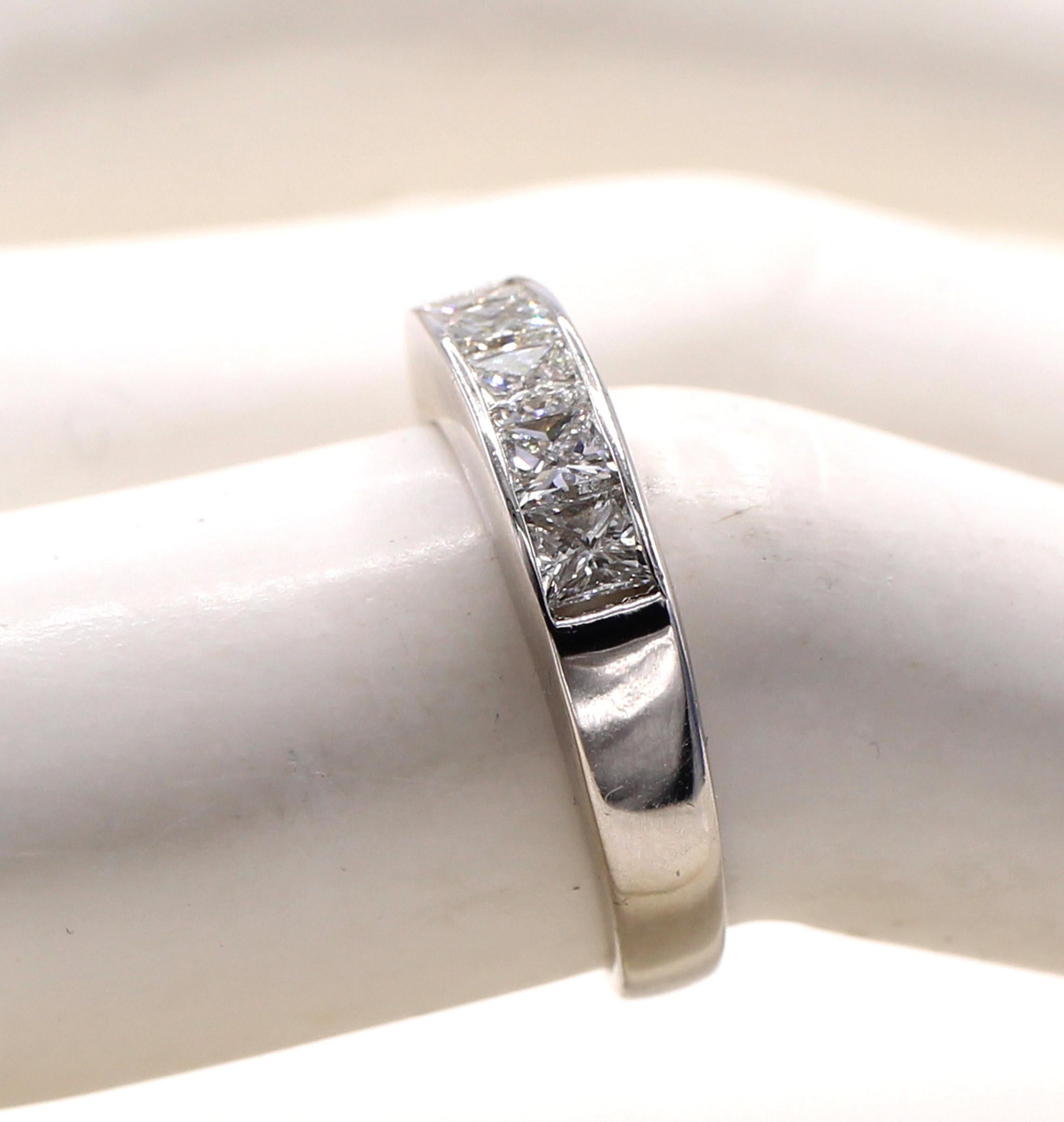 Princess Cut Diamond Platinum Ring For Sale 1