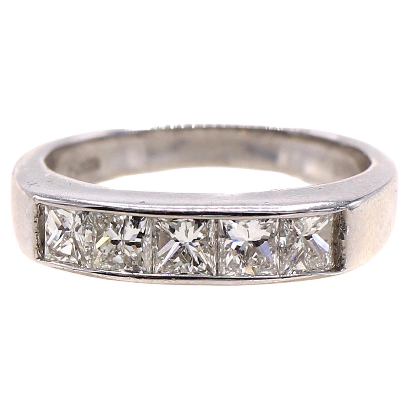 Princess Cut Diamond Platinum Ring For Sale