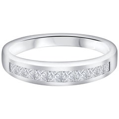 Prinzessinnenschliff Diamant-Platin-Hochzeitsring
