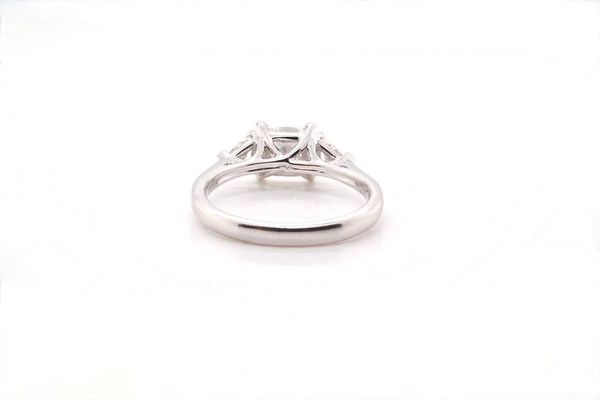 Women's or Men's Princess cut diamond ring 0.92 carat F Vs1 For Sale