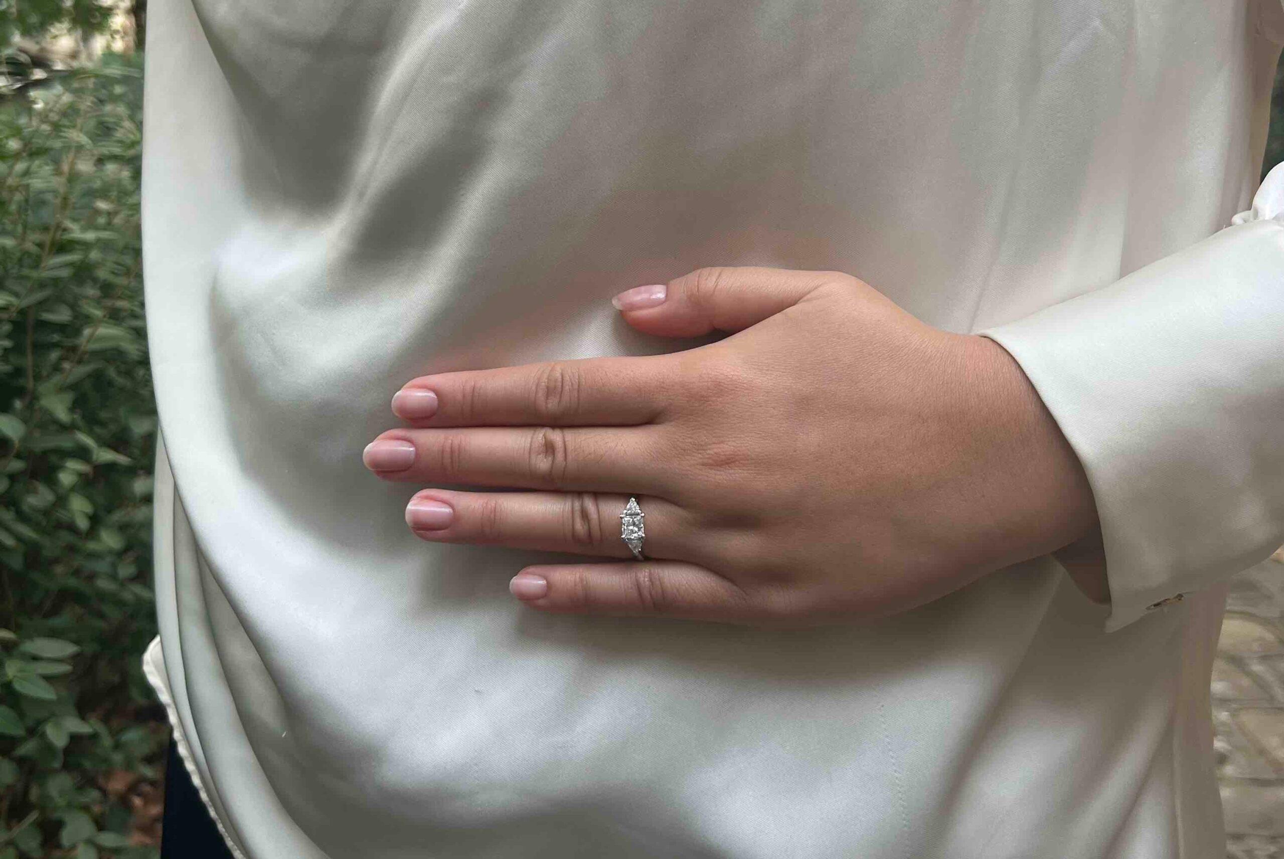 Princess cut diamond ring 0.92 carat F Vs1 For Sale 1