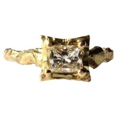 Princess Cut Diamond Ring in 18 Karat Yellow Gold
