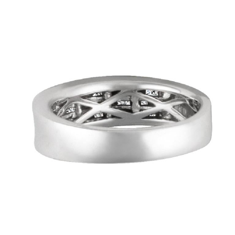 Anello con diamanti taglio principessa in oro bianco 18 carati, 0,75 carati in diamanti In condizioni ottime a Surfside, FL