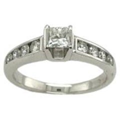 Princess Cut Diamond Ring Set with 0.50ct of Diamonds in 18ct White Gold