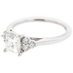 Princess Cut Diamond Ring with Diamond Side Stones 'GIA Certified'