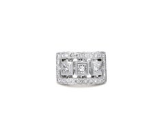 IGI Certified 3.11tcw Three-Stone Princess-Cut Diamond Statement Cocktail Band