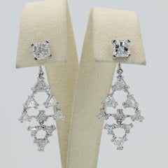 Princess Cut Diamond Studs and Trilliant Cut Jackets in 18 Karat WG