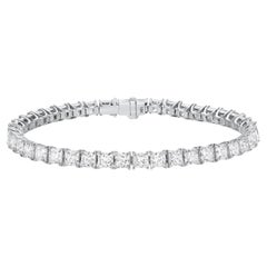 Bracelet de tennis en diamant taille princesse 17 carats or blanc 18K