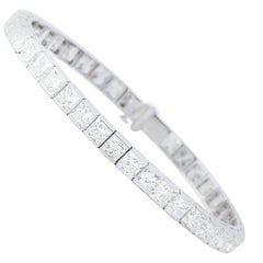 Princess Cut Diamond Tennis Bracelet 20.94 Carat in 18 Karat White Gold
