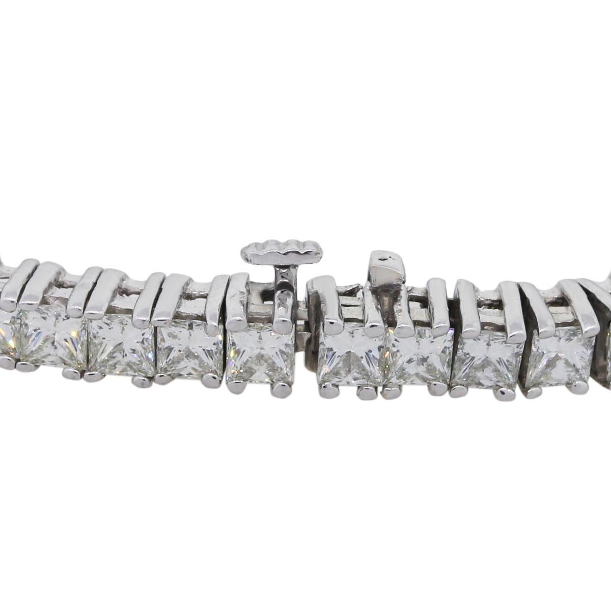 Women's or Men's Princess Cut Diamond Tennis Bracelet