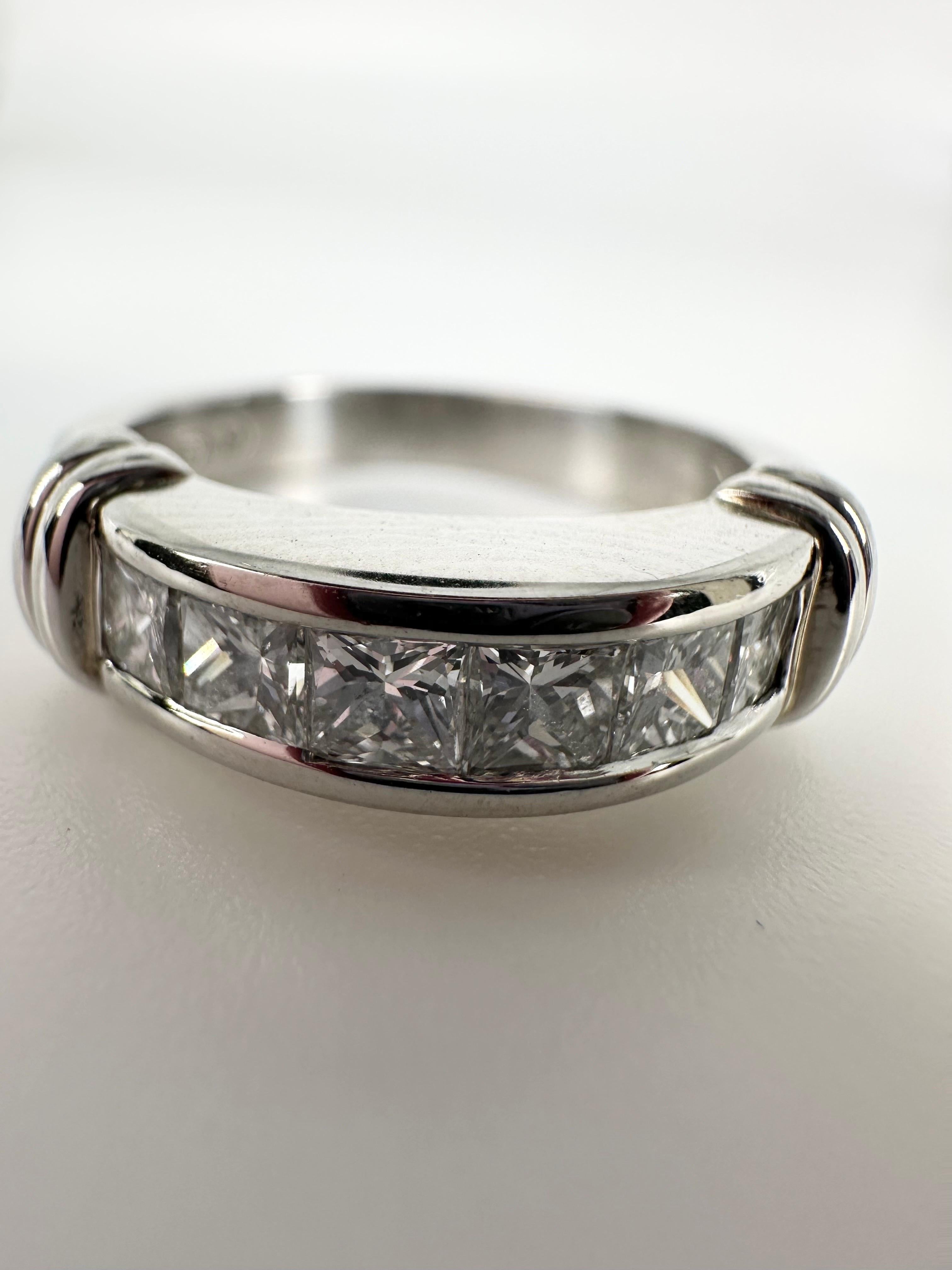 Princess Cut Diamond Wedding Band Made in Platinum 1.02 Carats In New Condition For Sale In Jupiter, FL