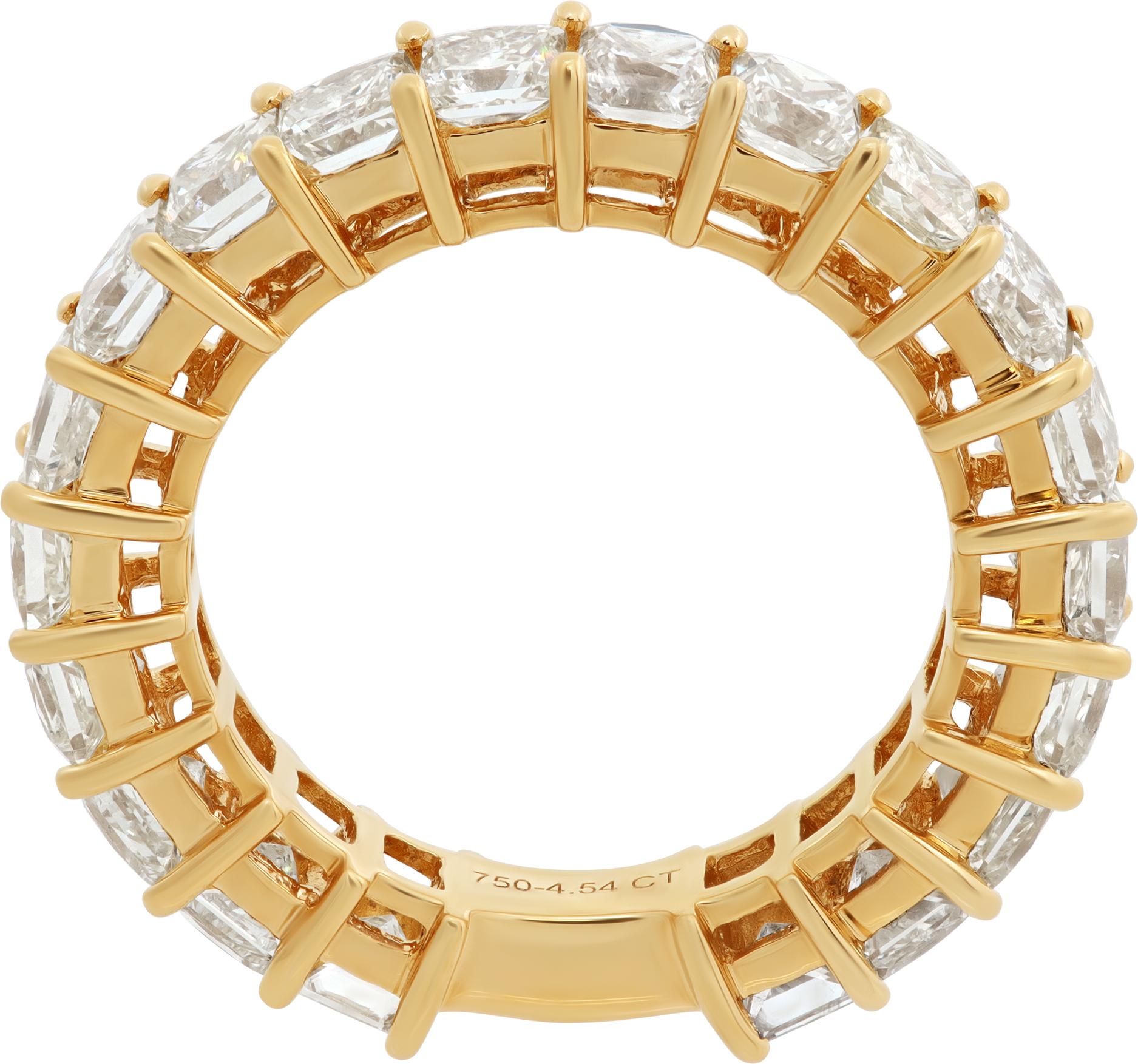 Women's Princess Cut Diamond Yellow Gold Eternity Band For Sale