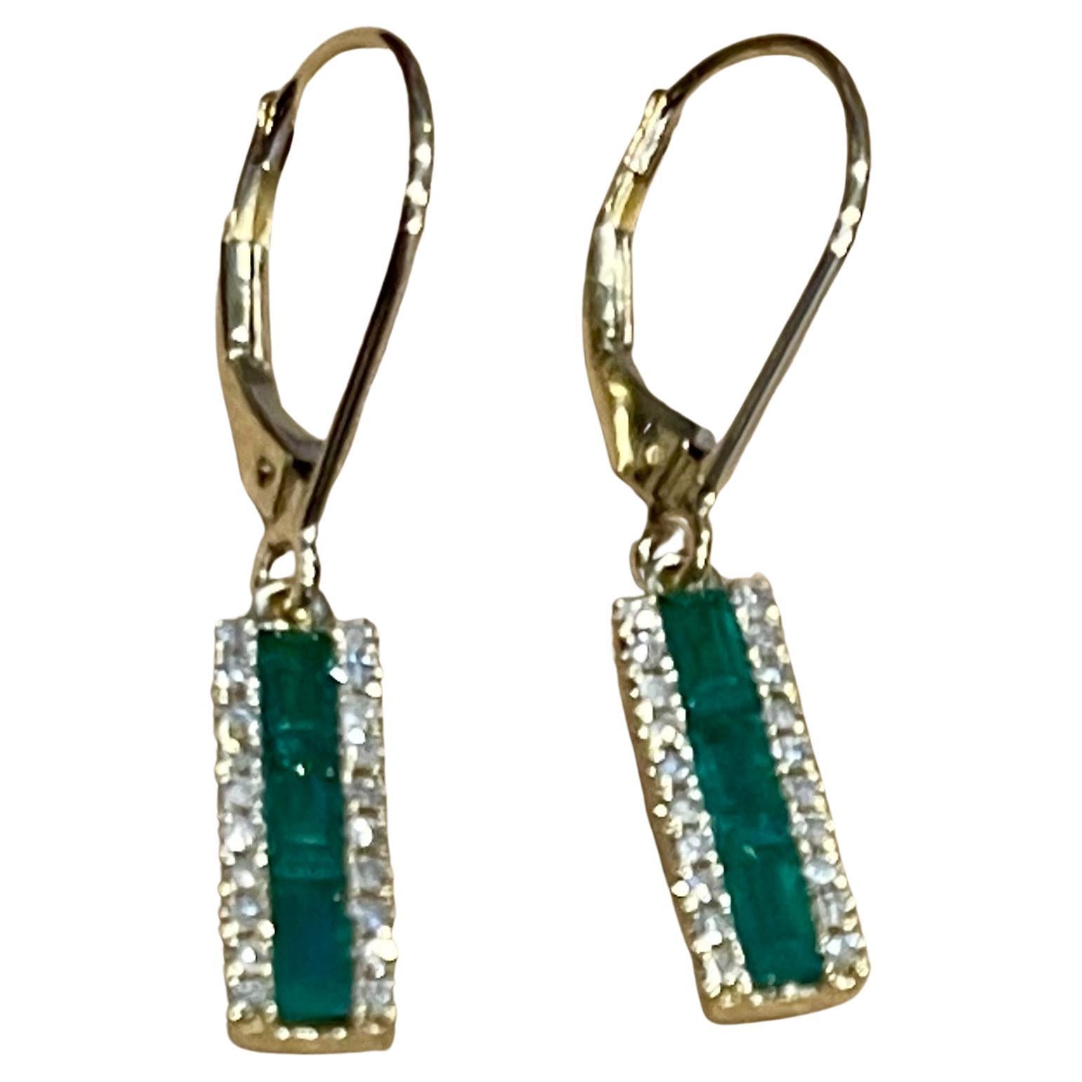 princess cut emerald earrings