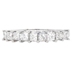Princess Cut Half Eternity Diamond Ring 0.75 Carats Total 10k White Gold