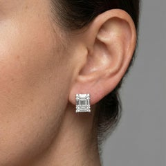 2.40ct Diamond Princess-Cut Illusion 18K White Gold Stud Earrings