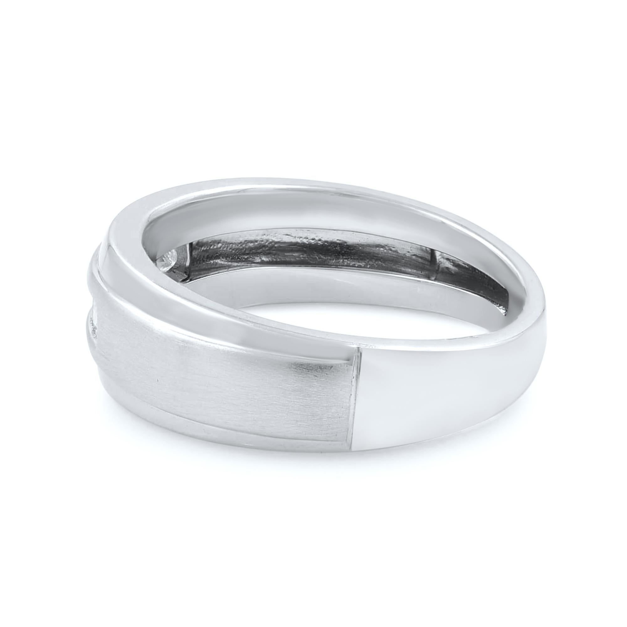 Modern Princess Cut Mens Diamond Wedding Band Ring 10k White Gold 0.40 Cttw For Sale