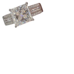 Princess Cut Moissanite Engagement Ring 925 Sterling Silver Promise Ring.