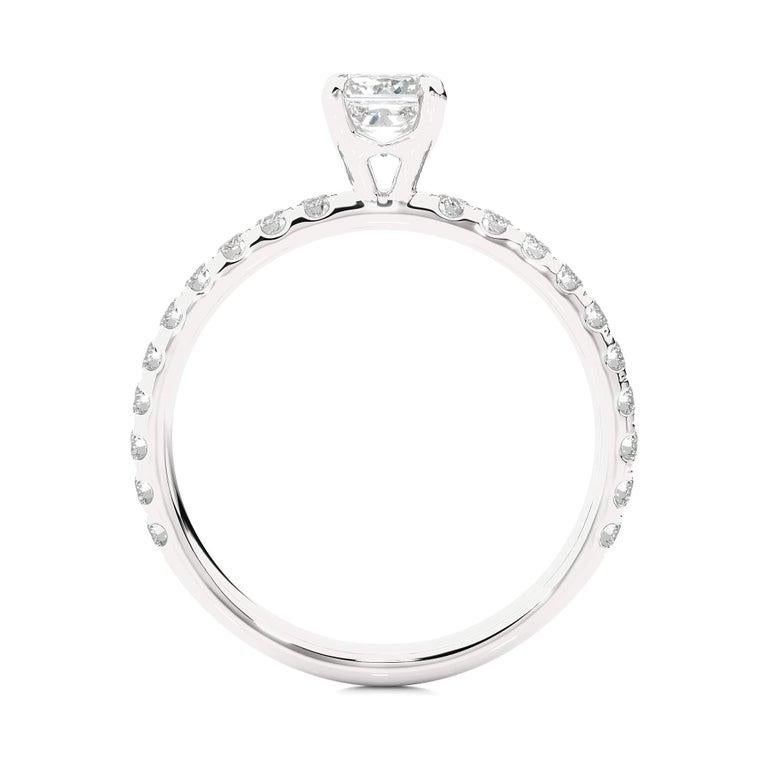 For Sale:  Princess Cut Moissanite Gemstone Engagement Ring for Fiance in 925 Silver 3